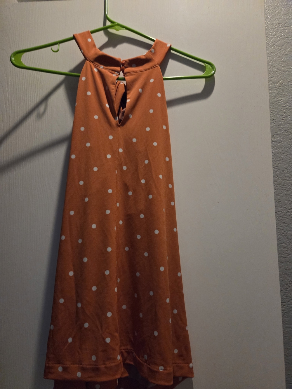 Orange Polka Dot Halter Top, Sz 14-16